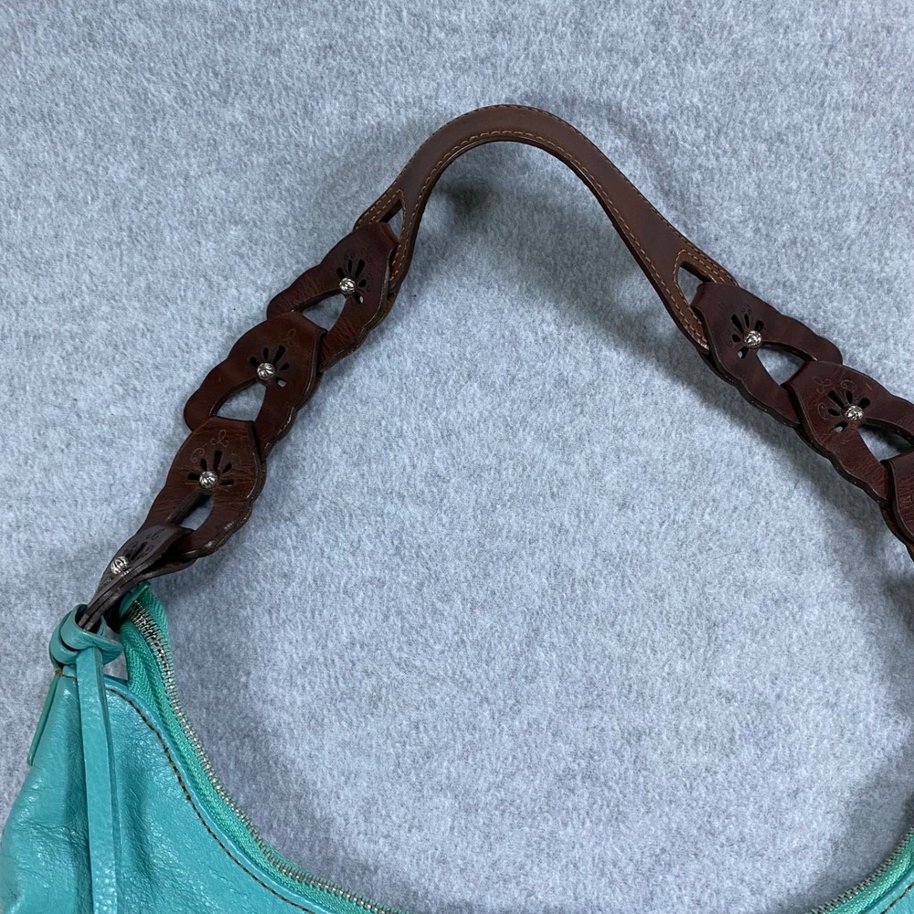 Brighton Kodiak Shoulder Bag Women Turquoise‎ Leather Tassel Floral Charm - Picture 6 of 16
